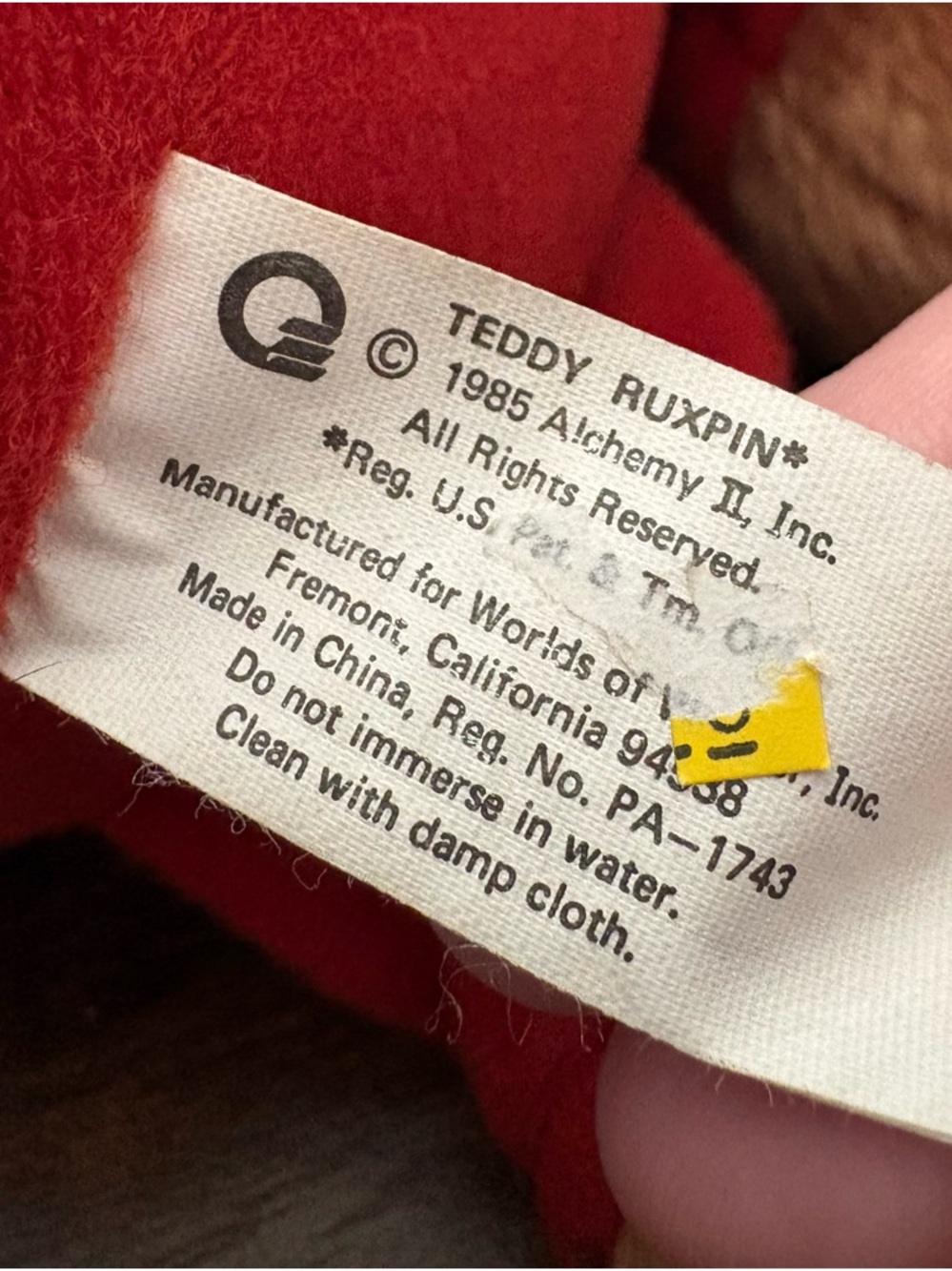 1985 Vintage Teddy Ruxpin 18” Plush Doll - Picture 6 of 6